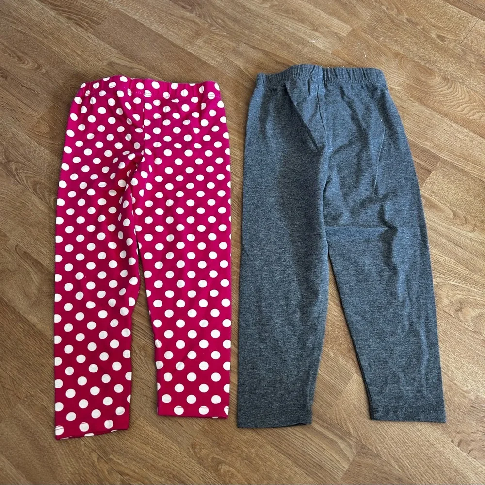 Adorable Pink Minnie Mouse pink polka dots and grey leggings bundle